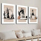 3pcs Abstract Stone Plant Art Zen Stone Stacked Wall Art Set Canvas Framed 40x60cm - High Quality Print 100% Australian Made Wall Canvas Ready to Hang