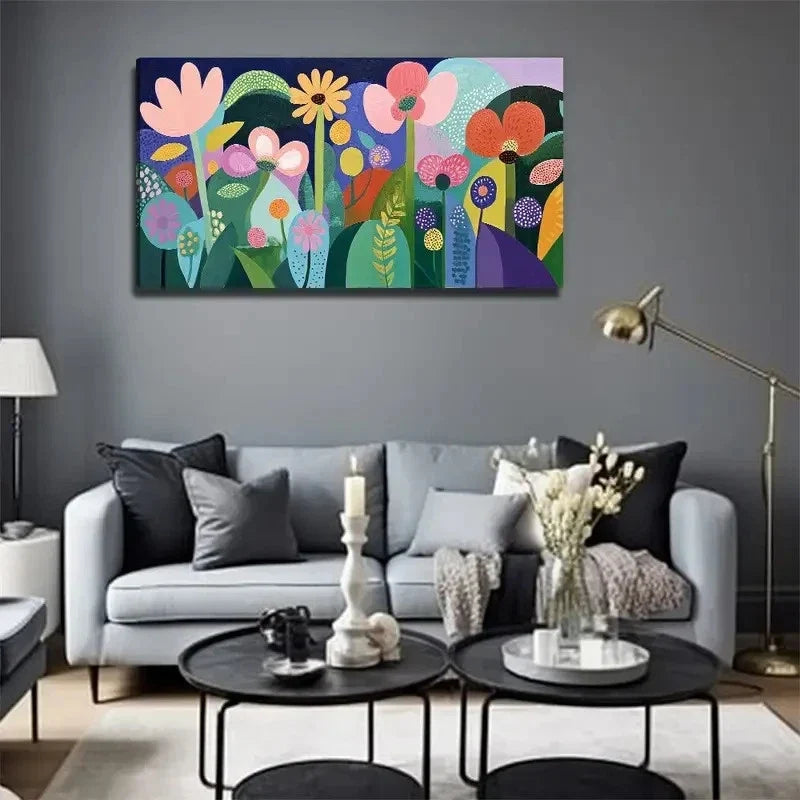Beautiful Flowers Perfect Wall Art Canvas Office Home Room Framed 80x45cm