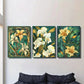 3pcs Art Nouveau, floral plants, Metal Print Ready to Hang Art