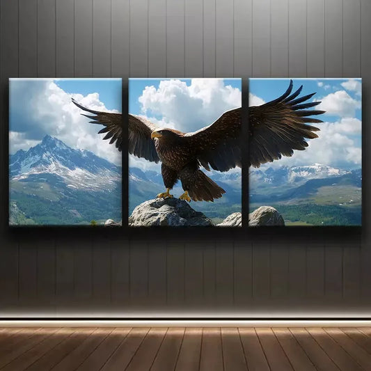 3pcs Majestic Eagle Spread Wings Canvas Framed 40x60cm - High Quality Print 100% Australian Made Wall Canvas Ready to Hang