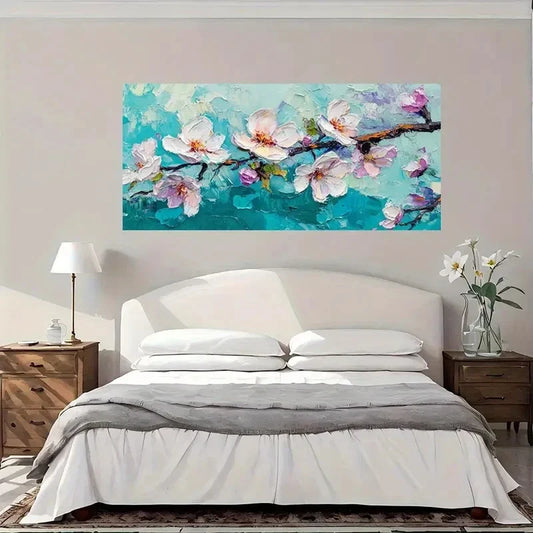 Colorful Flowers Floral Wall Art Canvas Office Home Room Framed 80x45cm