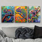 3pcs Chameleon Colorful Beauty Nature Perfect Wall Art Set Canvas Framed 40x60cm - High Quality Print 100% Australian Made Wall Canvas Ready to Hang