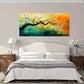 White Sakura Flowers Modern Wall Art Canvas Office Home Room Framed 80x45cm