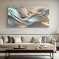 Silvery and White Abstract wall canvas office home room framed 120x60cm