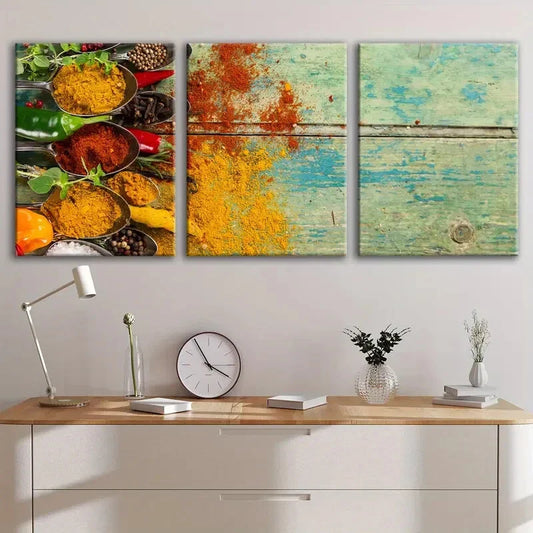 3pcs Vintage Spice Poster Metal Print Ready to Hang Art