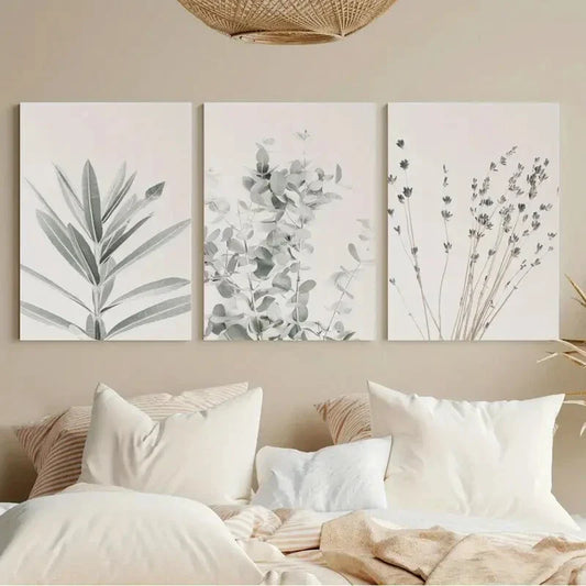 3pcs Green Leaf & Plant Eucalyptus Botany Metal Print Ready to Hang Art