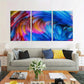 3pcs Gorgeous Petard Blue Stunning Light Gold Metal Print Ready to Hang Art