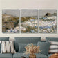 3pcs vintage grassland painting, retro rural, Metal Print Ready to Hang Art