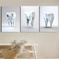 3pcs Modern Geometric Diamond Tooth Design Metal Print Ready to Hang Art