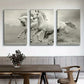 3pcs Galloping White Horses Artwork Metal Print Ready to Hang Art