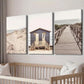 3pcs Sand Dunes & Seaside Hut Landscape Wall Art Set Canvas Framed 40x60cm - High Quality Print 100% Australian Made Wall Canvas Ready to Hang