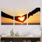3pcs Romantic Sunset Heart Hands Metal Print Ready to Hang Art