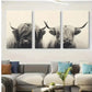 3pcs Black and White Animal Metal Print Ready to Hang Art