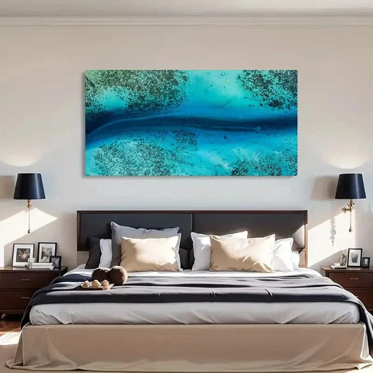 Natural Landscape Ocean Drone Wall Art Canvas Office Home Room Framed 120x60cm