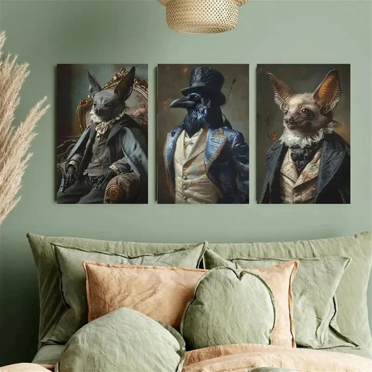 3pcs Victorian Vampire Gothic Metal Print Ready to Hang Art