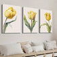 3pcs Vibrant Yellow & Green Tulip Wall Art Set Canvas Framed 40x60cm - High Quality Print 100% Australian Made Wall Canvas Ready to Hang