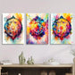 3pcs Abstract flower totem art,  Metal Print Ready to Hang Art