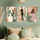 3pcs Natural Art of Flowers and Tropical Leaves Metal Print Ready to Hang Art