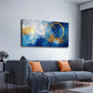 Golden Rings Blue Sections Give Wall Art Canvas Office Home Room Framed 80x45cm