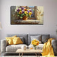 Window Flowers Charming Wall Art Canvas Office Home Room Framed 120x60cm