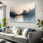 Cityscape Reflecting on Water Wall Art Canvas Office Home Room Framed 80x45cm