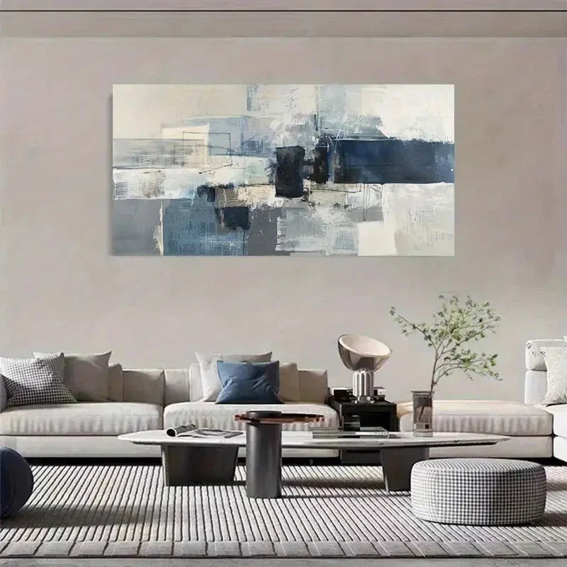 Modern Abstract Geometric Wall Art Canvas Office Home Room Framed 120x60cm