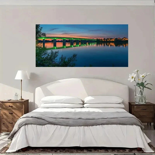 City Side Perfect Evening Wall Art Canvas Office Home Room Framed 80x45cm