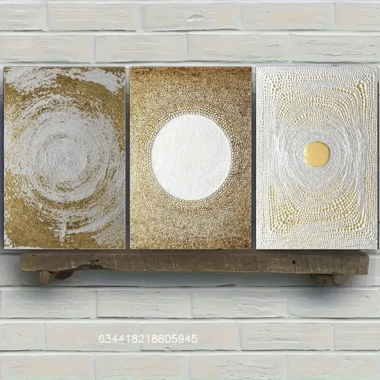 3pcs Golden sun decoration poster, Metal Print Ready to Hang Art