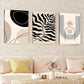 3pcs Modern Abstract Geometric Leaves Black Line Wall Art Set Canvas Framed 40x60cm - High Quality Print 100% Australian Made Wall Canvas Ready to Hang