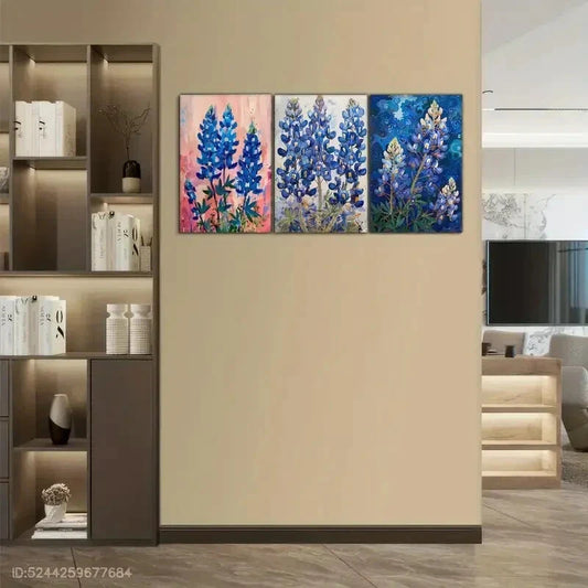 3pcs Beautiful Floral Art Decoration Poster Metal Print Ready to Hang Art