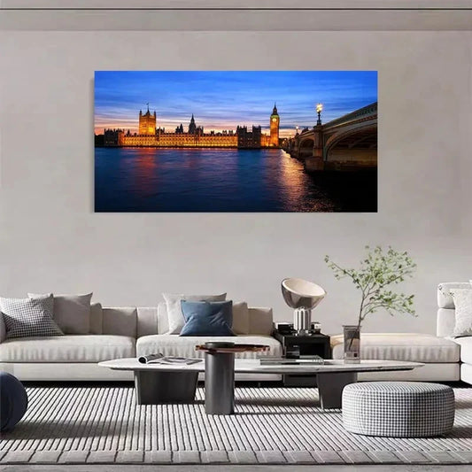 London Big Ben Sunset Décor Wall Art Canvas Office Home Room Framed 120x60cm