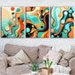 3pcs Vibrant Abstract Modern Fantasy Metal Print Ready to Hang Art