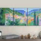 3pcs Alpine Village Scene, Metal Print Ready to Hang Art