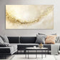 Golden Flecks & White Texture Wall Art Canvas Office Home Room Framed 120x60cm