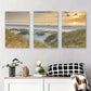 3pcs Tranquil Beach Sunset Sandy Dunes and Calm Metal Print Ready to Hang Art
