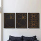 3pcs Golden Ratio Golden Line Art, Metal Print Ready to Hang Art