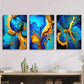 3pcs abstract color decorative painting, Metal Print Ready to Hang Art