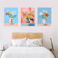 3pcs Sunlit Daisies Botanical Metal Print Ready to Hang Art