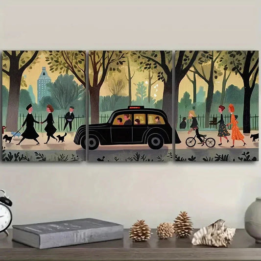 3pcs London taxi Art Painting  Metal Print Ready to Hang Art