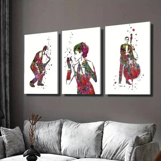 3pcs Modern Jazz Red Bubble Design Wall Art Set Canvas Framed 40x60cm - High Quality Print 100% Australian Made Wall Canvas Ready to Hang