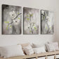 3pcs Dark Preppy Botanical Floral Wall Art Set Canvas Framed 40x60cm - High Quality Print 100% Australian Made Wall Canvas Ready to Hang