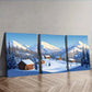 3pcs  Snow Covered Village Mountains Scenery  Wall Art Set Canvas Framed 40x60cm - High Quality Print 100% Australian Made Wall Canvas Ready to Hang