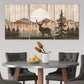 3pcs Sunset Forest Scenes Deer Mountain Nature Metal Print Ready to Hang Art