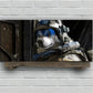 3pcs Husky Helmet Black Nose White Metal Print Ready to Hang Art