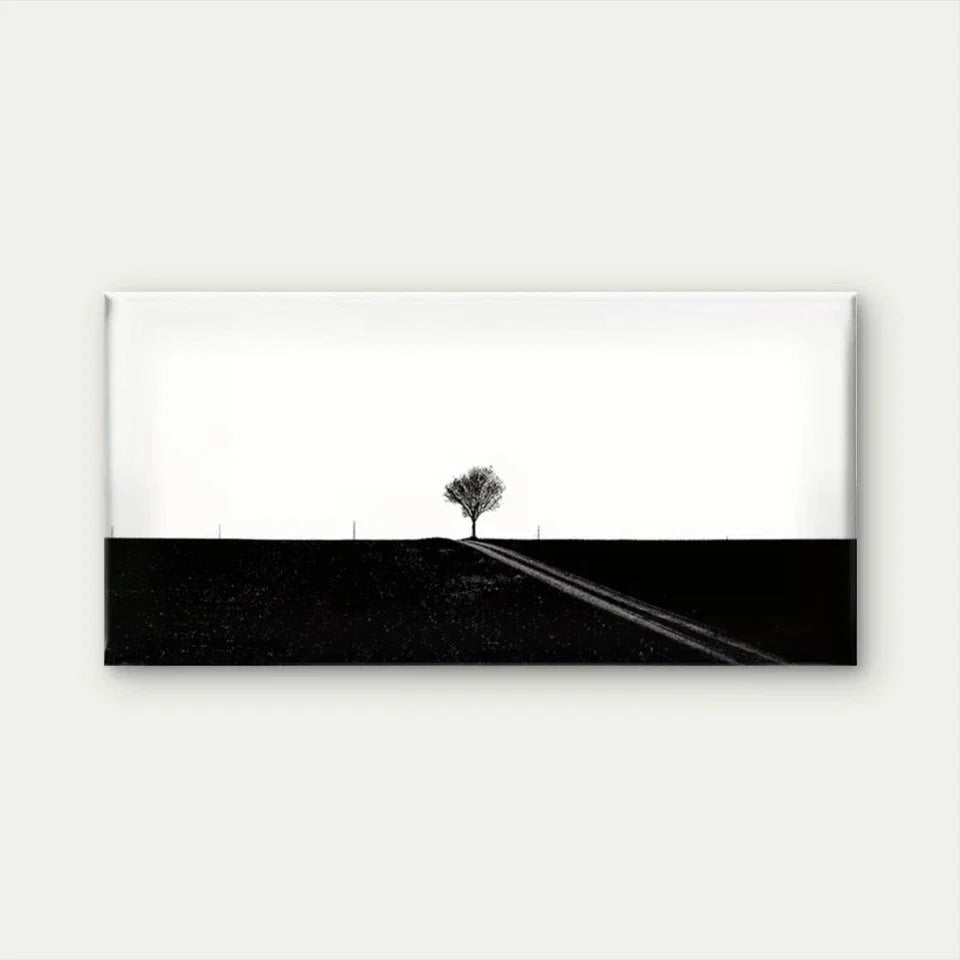 Lonely Tree in Open Field Wall Art Canvas Office Home Room Framed 120x60cm