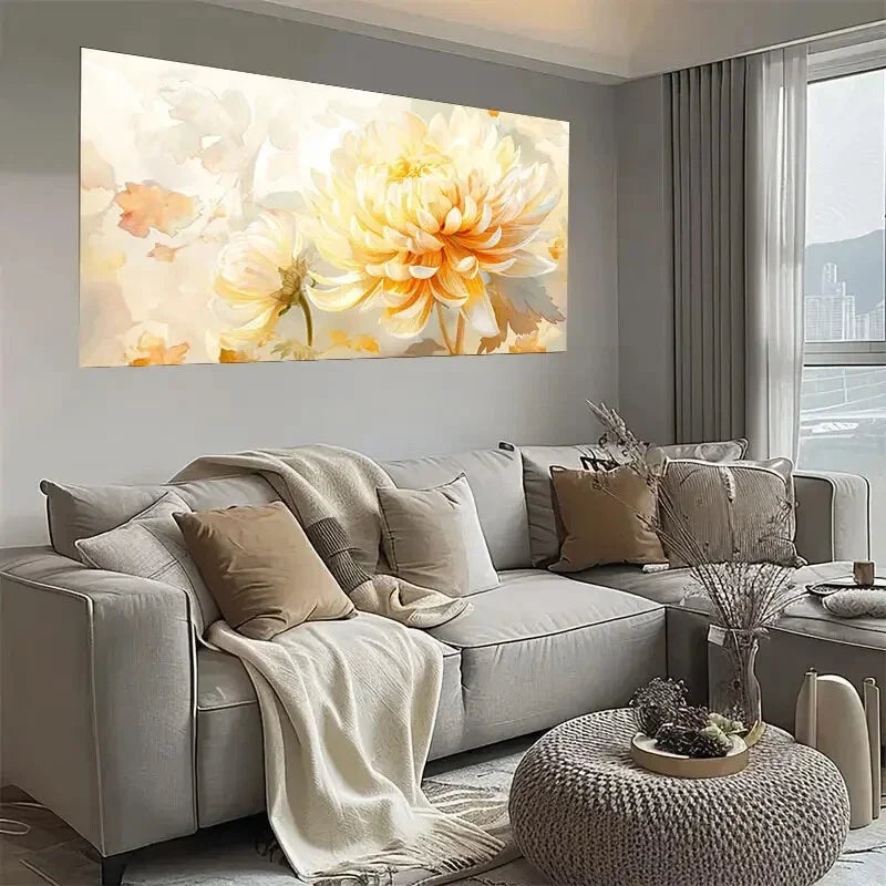 Vibrant Watercolor Floral Wall Art wall canvas office home room framed 120x60cm
