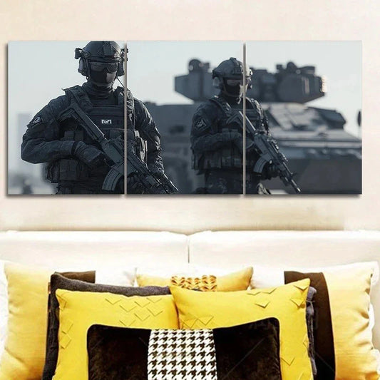3pcs Special Forces Soldier Theme Military Metal Print Ready to Hang Art