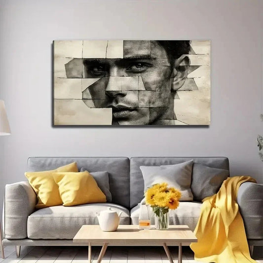 Modern Abstract Portrait Wall Art Canvas Office Home Room Framed 120x60cm