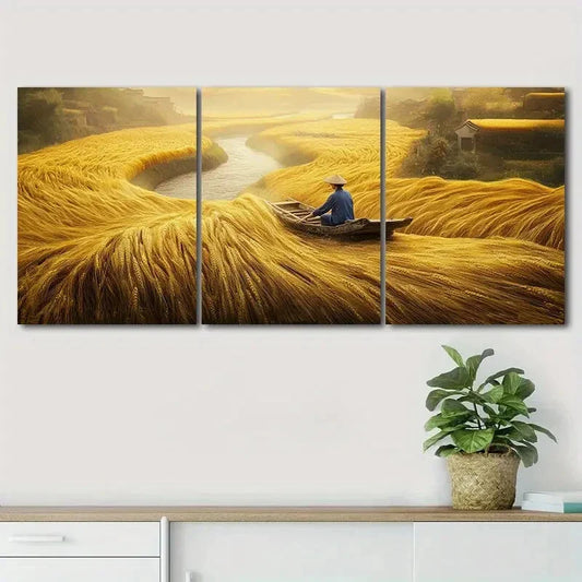 3pcs Stunning Autumn Scenery Nature Perfect Wall Art Set Canvas Framed 40x60cm - High Quality Print 100% Australian Made Wall Canvas Ready to Hang