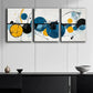 3pcs Abstract Blue and Black Modern Perfect Wall Art Set Canvas Framed 40x60cm - High Quality Print 100% Australian Made Wall Canvas Ready to Hang